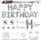 23pcs Birthday Balloons Banner, 3D Silver Premium Mylar Foil Ecofriendly Letter Happy Birthday Banner with 5pcs Star Balloons Kits for Kids Boys Men Adults Birthday Party Decorations